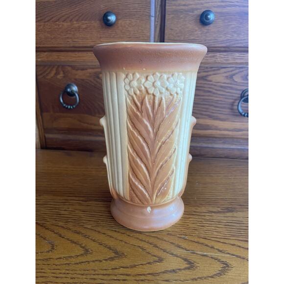 Robinson Ransbottom Pottery Vase Art Deco Floral USA 160/5 Daisies Ceramic 8" - Picture 1 of 8